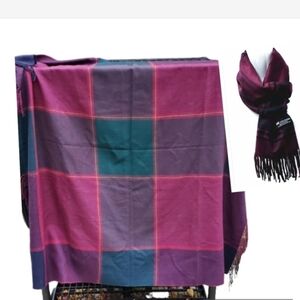 Pink‎ Plaid shawl/ scarf NWOT